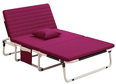 GLFNB Terrassen-Loungesessel Loungesessel, Klappbett aus Memory-Schaumstoff, revolutionäres Klappbett, Luftmatratze mit Luftmatratze, luxuriöses klappbares Gäste-Einzelbett, Faltbarer Loungesessel