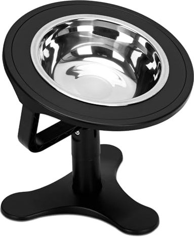 Raised Dog Bowl with Stand Stainless Steel elevated dog bowls, 20° Tilted Elevated Dat Bowls, ABS Plastic Feeding Bowl, Suitable for Small/Medium Dats, Non-Slip Stand(black-S)