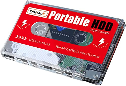 Kinhank 2TB External Hard Drive with Over 120,000 Built-in Classic Games, Batocera 33 System, Retro Game Console Compatible with 70+ Emulators, Support HD for Windows/Lap