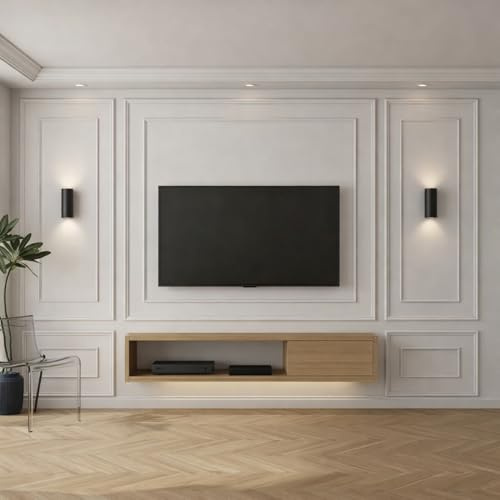 Pangda 3 Set Peel and Stick Wall Molding Kit Inner and Outer Layer Style Premade Wainscoting Panel for Interior Wall Moulding Decor Accent Wall Molding (31x63inch+78x63inch)