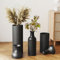 ybaymy Large Floor Vases 68/51/41cm Tall Black Metal Floor Standing Vase Set of 3 Honeycomb Texture Modern Oversized Home Decor for Living Room Bedroom Home Fireplace Corner Hallway Office Decor