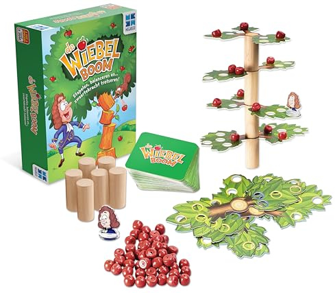 Megableu - DE WIEBELBOOM Brettspiel und Geschicklichkeitsspiel für Kinder 6 Jahre + - Bauen mit Äpfeln, Zweigen und Balance - 2–6 Spieler - Lernspiel für Familien - Niederländische Version