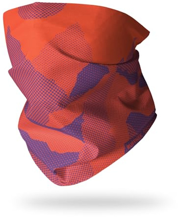 Ruffnek Mountains Orange/Purple Neck Gaiter Snood, Multifunctional Headwear for Men & Women, Universal Size