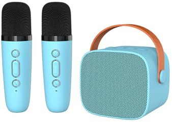 Karaoke Machine, Portable Bluetooth Speaker with 2 Wireless Microphones, Mini Karaoke Machine for Adults & Kids, Mini Karaoke Makers, Perfect Birthday & Holiday Toys Gifts blue
