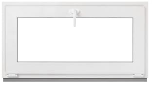 Framex Kellerfenster Kippfenster Weiß 2-fach 100 x 45 cm, Kunststofffenster PVC mit 32 mm Verglasung (4/24/4), Fenster zum Kippen für Garage und Gartenhaus, BxH 1000 x 450 mm