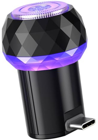 Bartrasierer Kleiner Reiserasierer Usb-c, Schwarz aus Abs und Edelstahl | Dreidimensionale Bauform, Waschbares Design, Leicht zu Reinigen, für Reisen