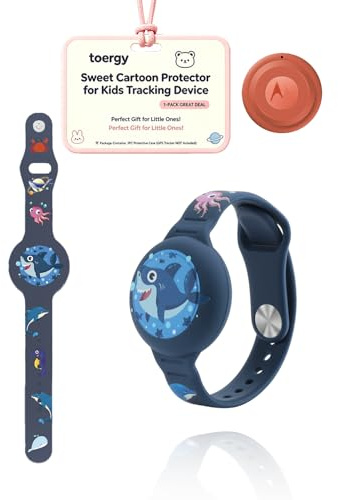 toergy 1 Pack Silikon Armband für Moto Smart Tag, Verstellbarer Tracker Halter Gurt für Kinder und Senioren, Anti-Verlust GPS Halterung für Handgelenk, Blau
