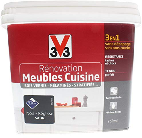 peinture rénovation cuisine réglisse satiné 0.75l - V33
