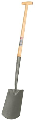 ECCO Spaten Holland Modell | Eschen-T-Stiel 85 cm gerade | handgeschmiedetes Spatenblatt 280×160 mm, gehärtet & hammerschlag-pulverbeschichtet, für sandige & lehmige Böden, aus dem Haus IDEALSPATEN