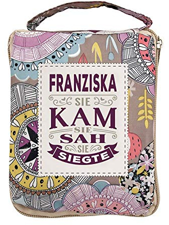 History & Heraldry Design Top Lady Tasche: Franziska/Einkaufstasche, Strandtasche, Sporttasche, Blumenmuster/vielseitig, praktisch, personalisiert mit Name und Spruch