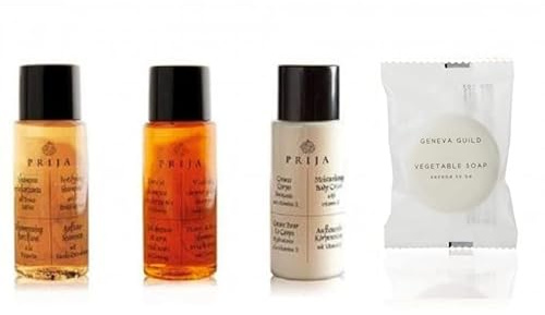 Prija Hotel Pacchetto Benvenuto 400 pezzi - shampoo, gel doccia, lozione e sapone
