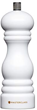 MasterClass Pepper Mill or Salt Grinder with Interchangeable Cap, White, 17cm
