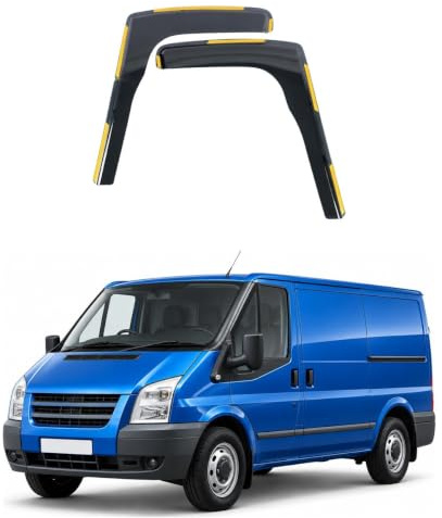AC WOW 2 x Ford Transit 2000-2014 MK3 Windabweiser dunkel rauchgetöntes Acrylglas Tür Seitenfenster Innen Innen Kanal Visier Regen Schnee Sonnenschutz Wetterschutz