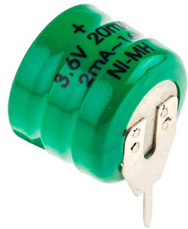 RS PRO NiMH Knopfzellen Akku, ø 12mm 3.6V / 20mAh, Löt Anschluss
