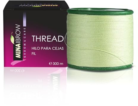 Mina Thread 1 Carrete x 300 m | Hilo de enhebrar Cejas | Hilo de algodón orgánico 1 Unidad