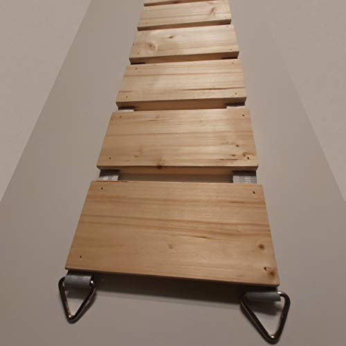 Medikratz Catwalk Katzenbrücke, Hängebrücke für Katzen aus hochwertigem Massivholz in verschiedenen Längen, 50cm - 200cm (Naturbelassen) (100 cm)