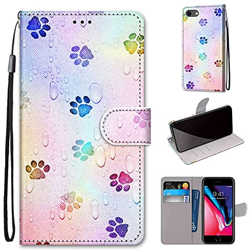 TOMYOU für iPhone 7 / iPhone 8 Hülle, rutschfeste Schutzhülle mit Kartenschlitz iPhone 7/ iPhone 8 Leder Flip Case für iPhone 7/ iPhone 8