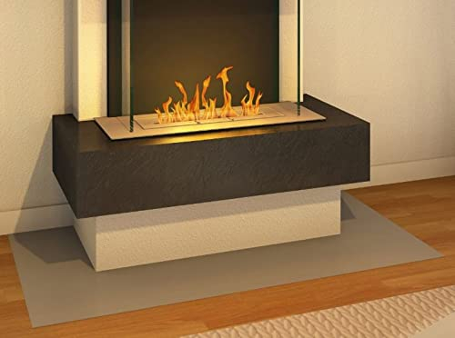 muenkel design Bodenplatte für Milano Kamine: Edelstahl, gebürstet