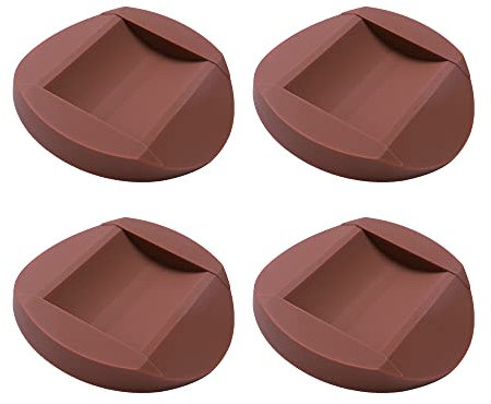 VooGenzek 4 Pièces Patins Antidérapants en Caoutchouc, Meubles Castor Cups, Coussin de Pied de Chaise pour Tous Les Sols, Roues De Meubles, Marron