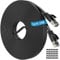 Soibke Cable Ethernet 25 Metros Cable LAN Alta Velocidad Cat 6 Cable de Red 25m Plano Exterior Interior 10/100/1000Mbps Cable Internet Largo RJ45 Gigabit Cable Wifi Negro para Enrutador Módem