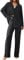 Geagodelia Zweiteiler Damen Plissee Outfit Kleidung Elegant Hosenanzug 2 Teiler Set Weite Hose + Button Down Langarmshirt Loungewear Streatwear Anzug Sommer (A - Schwarz, S)