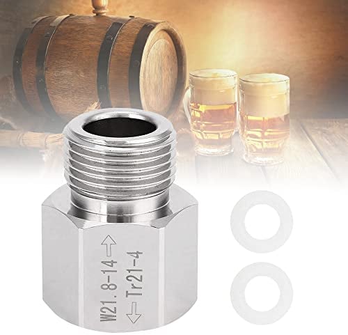 VCRANONR CO2 Zylinder Adapter Wiederverwendbar Soda Zylinder Adapter Aluminium Aquarium Zylinder Adapter für Soda-Zylinder Stecker TR21 4 bis W21.8 CO2 Tank Regulator für Aquarien/selbstgebrautes Fass