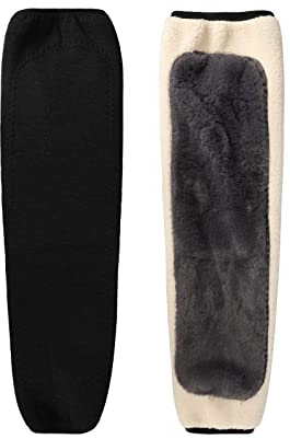 Wool Leg Warmers for Women Men Thick Cashmere Lining Knee Braces for Arthritis Winter Warm Leg Warmers Knee Support Leggings Leg Sleeves Thermal Windproof Long Knee Warmers for Ski Cycling Running