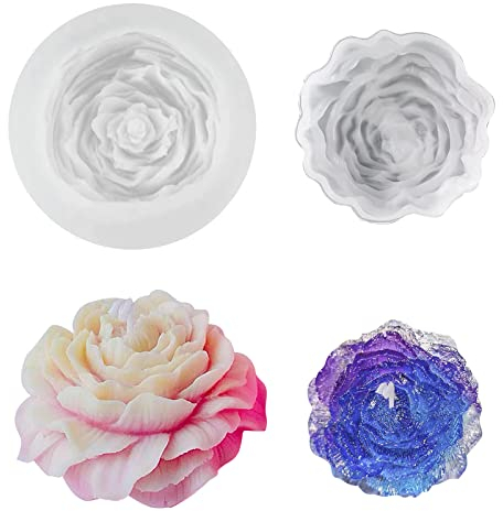 2 Stück DIY Silikonform Kerzen, Kerzen Gießform zum Gießen Set, 3D Kerzen Gießform DIY Handgemacht, DIY Handgemacht Aromatherapie Kerzenform, Silikonform zur Kerzenherstellung