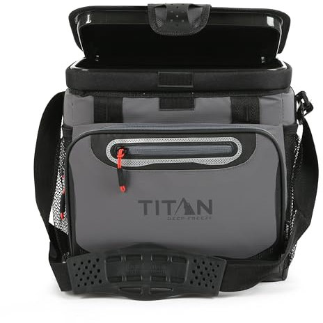 Titan de Arctic Zone Nevera de congelación Profunda, Enfriador de Cuerpo rígido sin Cremallera para 16 latas con Aislamiento de congelación Profunda, Forro rígido y Bandeja SmartShelf, Gris Piel de