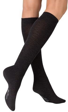 KUNERT Damen Kniestrümpfe Wool Care wärmend Anthrazitmel 4050 35-38