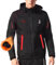 VIKAMAKA Herren Thermo Fleecejacke Reflektierende Softshell Winter Wasserdicht Fahrradmantel mit Reißverschluss Belüftung, schwarz/rot, L