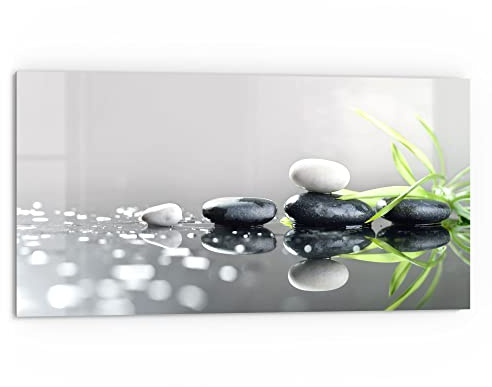 DEQORI Küchenrückwand Glas | Motiv Naturstein Arrangement | 80x40 cm | Bad- oder Herd-Rückwand | Herdblende Spritzschutz für Küche & Badezimmer | moderne Deko für Fliesenspiegel