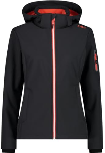 CMP - Damenjacke mit Kapuze und Reißverschluss, Anthrazit-Mohn, XXS
