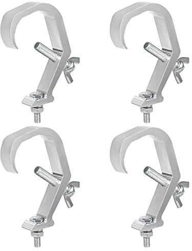 SAVITA 4pcs Stage Light Clamp Hooks, Metal Truss C-Clamp Mounting, Heavy Duty, 1.18-2inch