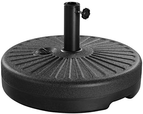 Yaheetech Patio Parasol Base Stand, Garden Umbrella Weights Total 36KG Sand or 22L Water Filled for 38mm/48mm Parasol Hole, Black