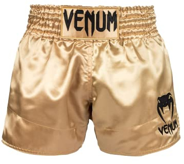 Venum, Classic Short de Muay Thai, Homme, S, Or/Noir