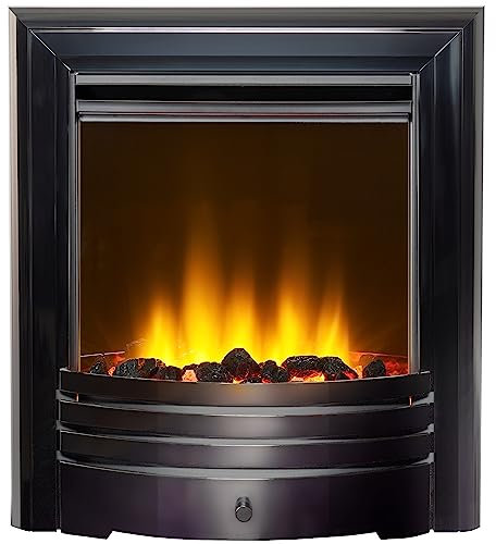 Acantha Amara Coal Electric Fire in Black Nickel with Remote Control