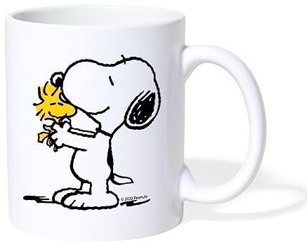 Spreadshirt Peanuts Snoopy Und Woodstock Beste Freunde Tasse, One size, Weiß