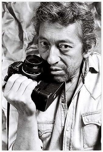 AirBnk Impressions sur toile Art Chanteur Serge Gainsbourg Décoration Murale Peinture pour Salon Chambre Noir et Blanc Décor À La Maison Oeuvre Photo Sans Cadre,30x45cm