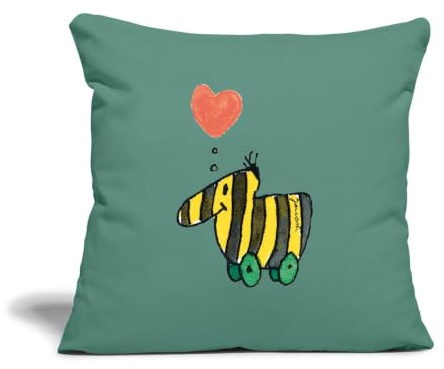 Spreadshirt Janosch Große Tigerente Mit Herz Liebe Kissenbezug 45x45 cm