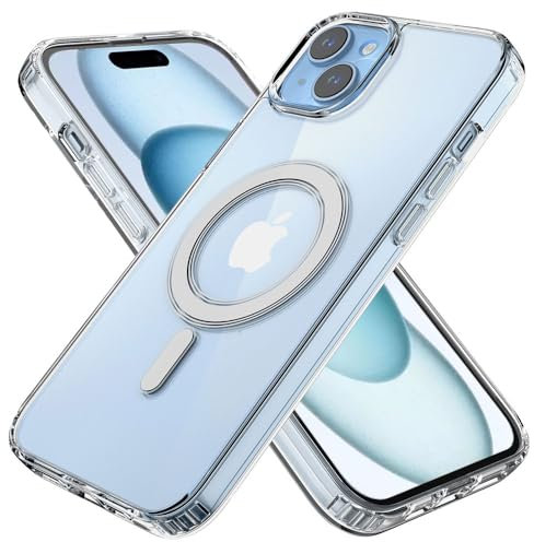TECHGEAR iPhone 15 Magnetic Case [Fusion HD] Shockproof, Anti-Scratch, Slim & Light, Hybrid Drop Protection, Gel Bumper & Clear Hard Back Compatible with MagSafe Case Cover for iPhone 15 6.1