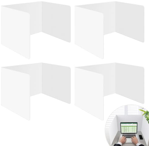 EXLECO 4er Trennwand Schreibtisch Trenner Lernbüro Faltbar Schreibtischteiler U-Förmiger Schutzschirm Sichtschutz Schreibtischpanel Mehrzweck-Trennwand Spleiß 40x30x30cm für Schüler Büro Bibliothek