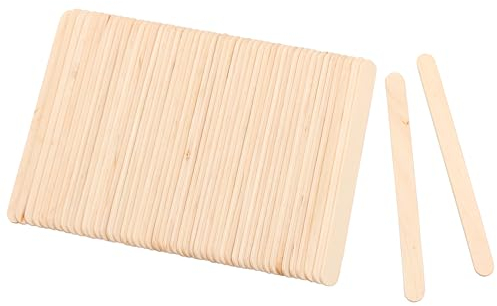 ANTETOK Palitos de madera de 4.5 pulgadas para manualidades, 200 palitos de paletas de, palos de paletas a granel para mezclar, encerar, hechos a mano