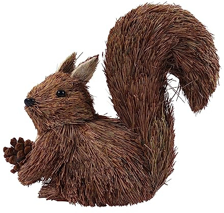ABOOFAN Mini Squirrel Decoration Christmas Straw Squirrel Ornament Animal Ornament