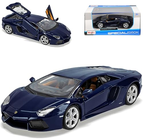 Generisch Lamborgihini Aventador LP700-4 Coupe Blau Ab 2011 1/24 Modell Auto mit individiuellem Wunschkennzeichen