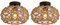 LIGKIN 2 Stücke Vintage Deckenleuchte Boho Rattan Hängelampe, E27 Metalle Geflochten Lampenschirm Deckenlampe, Ø25CM Rustikal Industrielle Deckenleuchten für Schlafzimmer Wohnzimmer Korridor