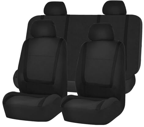 abrupt Auto Sitzbezüge Sets für Peugeot 207 CC Coupe Cabrio 2007-2015,5 Sitze Auto Schonbezüge Autositzbezüge Schonbezug Autositz Vordersitze und Rückbank Innenraum Zubehör,A Black