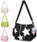 YILCER Niedliche Kuriertasche, ästhetische Umhängetasche, Y2K Star Grunge Bag Emo Schultertasche für Damen, Schwarzes Segeltuch