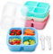 Bugucat Snack Boxes 600ML, 4 Pack Snack Box with 4 Compartments, Reusable Meal Prep Lunch Containers for Kids Adults, Divided Food Storage Containers for School Work Travel