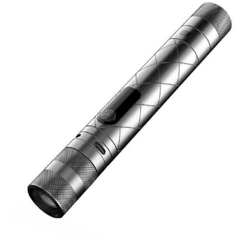 poyoelf Portable 3 in 1 LED Flashlight with Arc Lighter and Alarm Warning,Rechargeable Self-Defense Flashlight Tactical Flashlight for Travel,Camping,Emergency,Gifts for Men&Women (Black1)